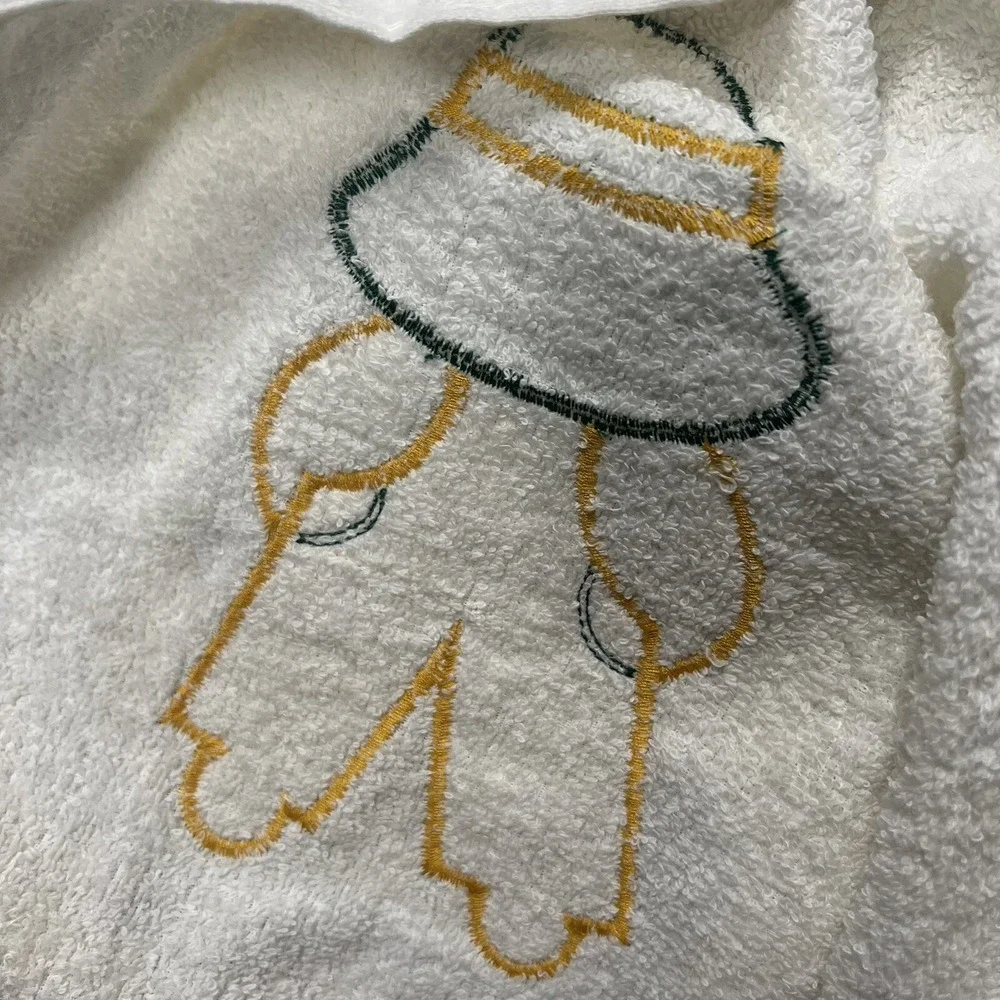 Vtg CANNON  kitchen towel Sugar & Spice Farmer & Sun Bonnet Oven Mitt Pot Holder